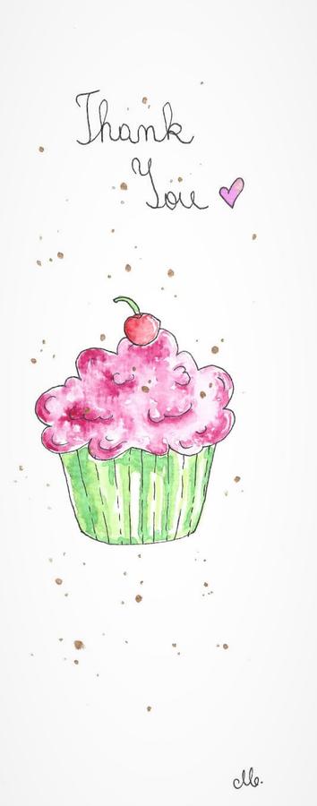 Birthday thank you cupcake