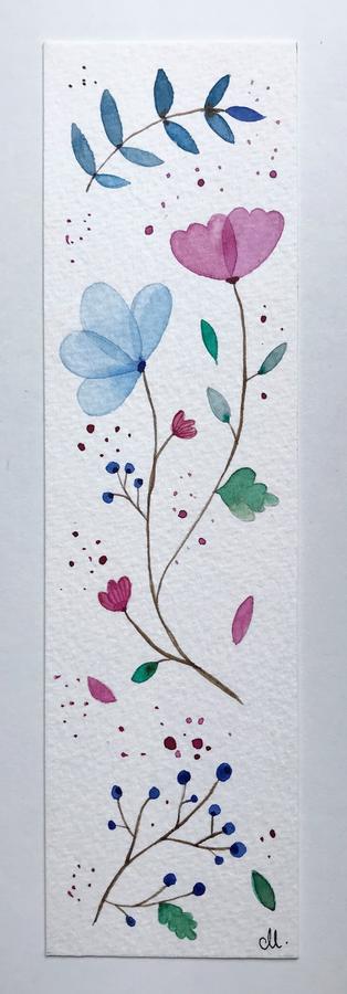 wild flowers bookmark painting