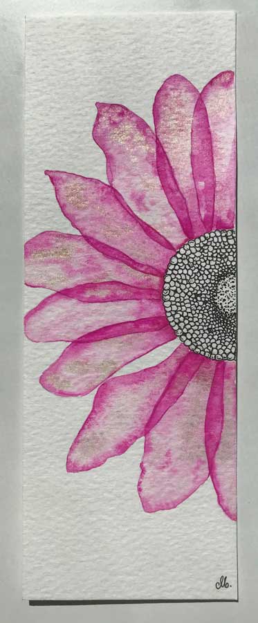 Pink flower bookmark
