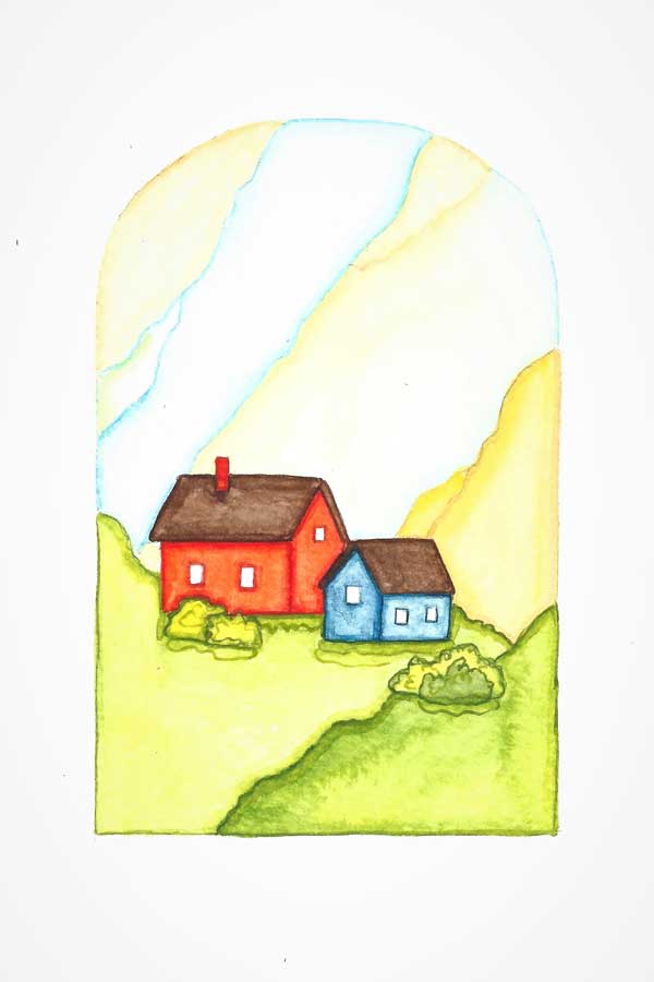 house by the mountains
