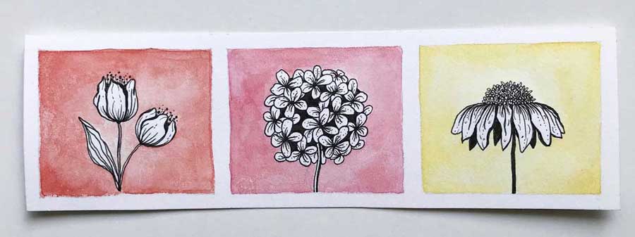 trio of flowers