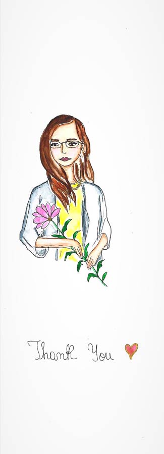 Illustration of a Woman holding a flower