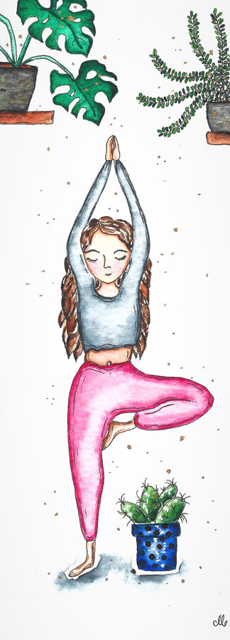 Yoga paiting tree pose 