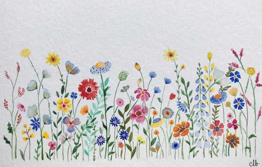 loose watercolour flowers